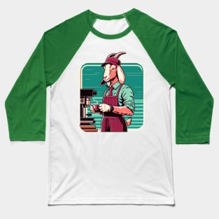 70s goat barista making a coffee Baseball T-Shirt